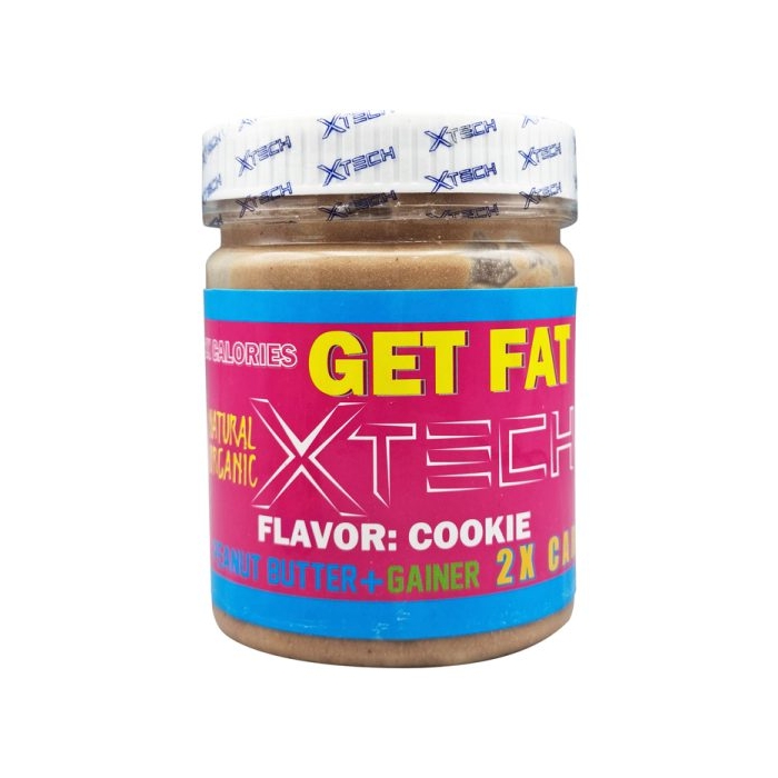 کره بادام زمینی ایکس تک گت فت حاوی گینر طعم کوکی ۵۰۰ گرمی