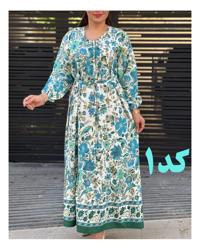 پیراهن فلور حاشیه دار بندی 6136