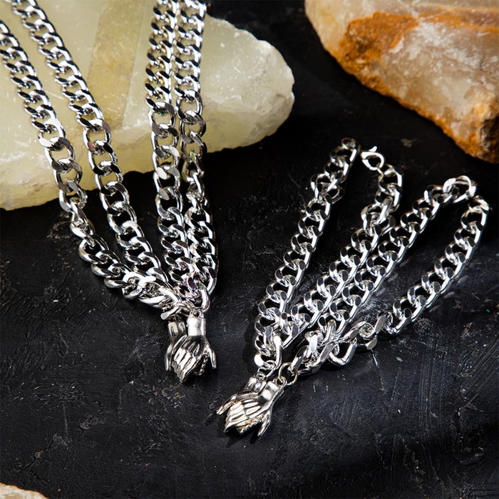 ست دستبند و گردنبند دونفره SILVER مدل 2311