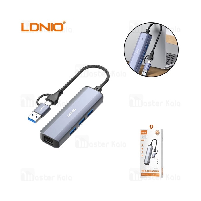 هاب 4 پورت تایپ سی الدینیو LDNIO Ds-124UC
