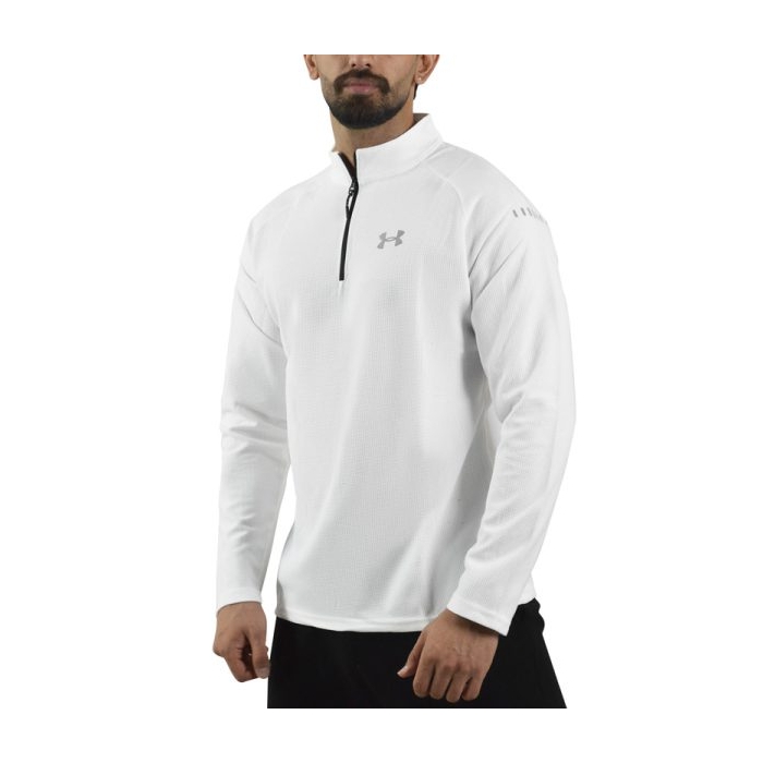 استرج نیم زیپ ورزشی مردانه آندر آرمور مدل Heat Gear-410 سفید