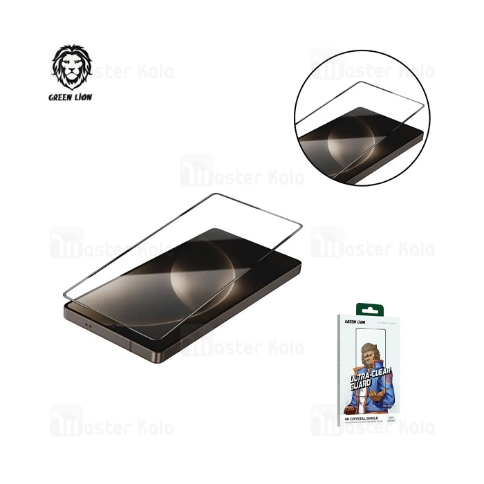 گلس تمام صفحه تمام چسب گرین لاین Samsung Galaxy S25 Ultra Green Lion 9H Crystal Sheild GN9HSGL25UCL