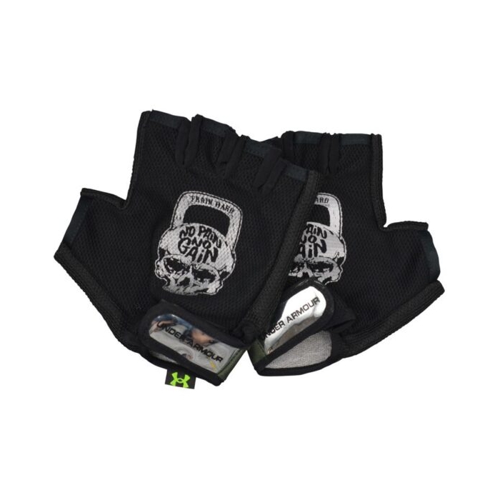 ‫دستکش بدنسازی آندر آرمور مدل GDS-Kettlebell طرح SKULL 11730 فری سایز