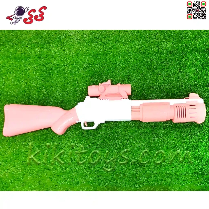 تفنگ حباب ساز دخترانه اسباب بازی برقی بزرگ صورتی BUBBLE GUN P049