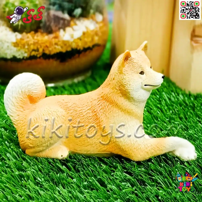 فیگور حیوانات ماکت سگ شیبااینو اسباب بازی خوابیده 2955 Shiba Inu