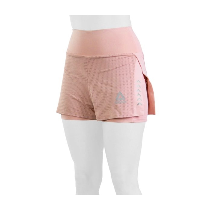 شلوارک کشاله دار ورزشی زنانه ریباک مدل چاکدار HMT-021 صورتی