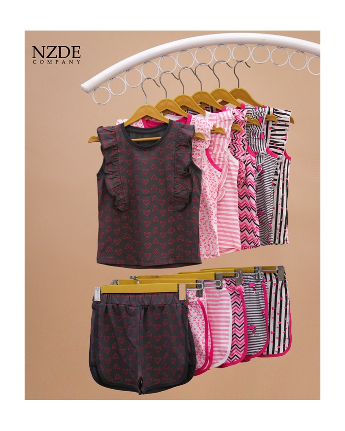 تاپ شلوارک طرح دار دخترانه NZDE