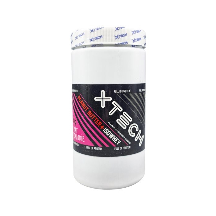 کره بادام زمینی ایکس تک حاوی ایزو وی طعم کوکی دارچینی ۱۱۰۰ گرمی