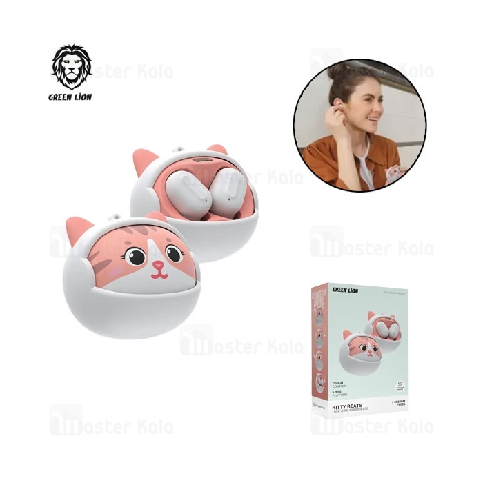 هندزفری بلوتوث گرین لاین Green Lion Kitty Beats True Wireless Earbuds GNKTYTWSWH