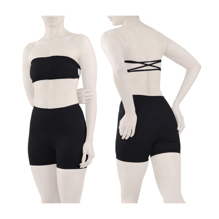 ست دکلته و کشاله بند ورزشی زنانه مدل ES927 مشکی