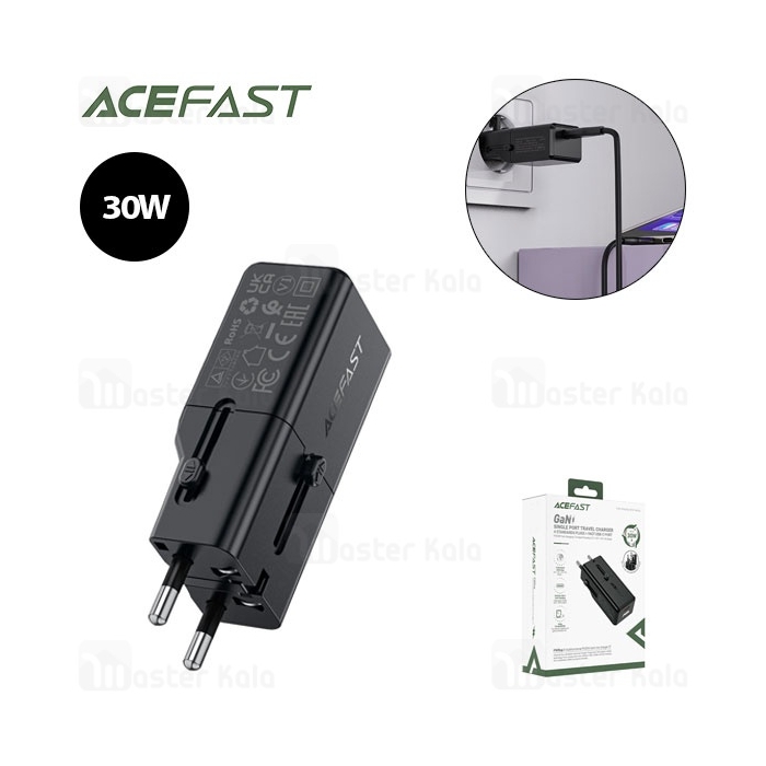 شارژر دیواری و مبدل برق ایس فست ACEFAST Z7 PD30W GaN Fast Charger توان 30 وات