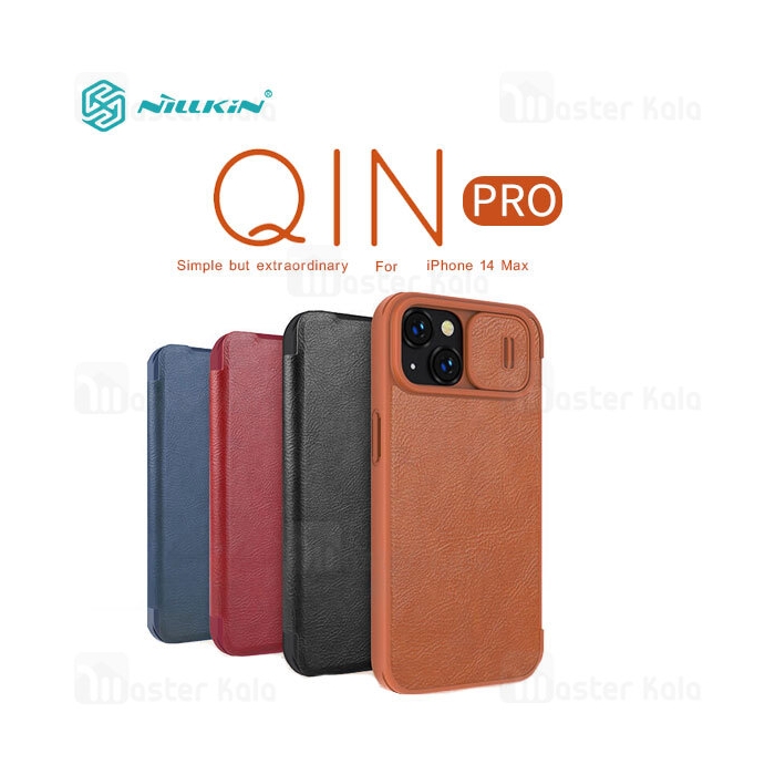 کیف چرمی نیلکین آیفون Apple iPhone 14 Plus Nillkin Qin Pro Leather Case دارای محافظ دوربین