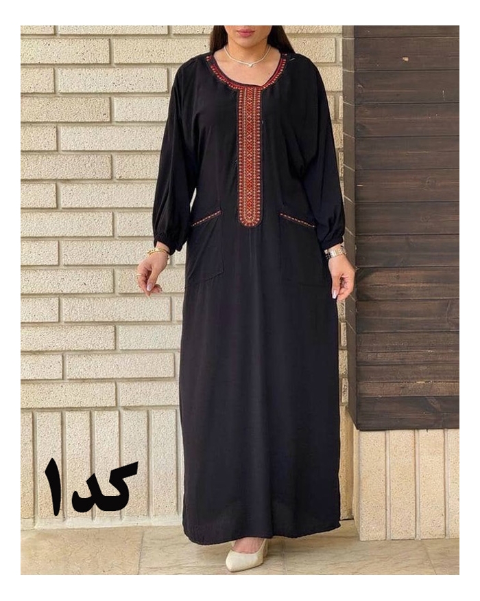 پیراهن کفتان یقه سنتی ململ 6174