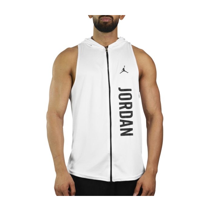 رکابی کلاهدار ورزشی مردانه جردن مدل PY-JDI-3G1112 زیپ دار سفید