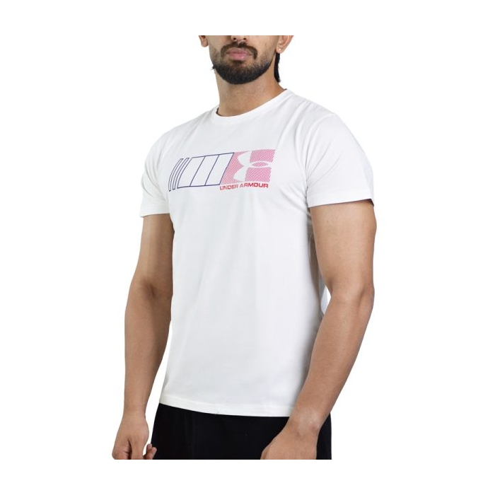 تیشرت ورزشی مردانه آندر آمور مدل STORM-1907 سفید