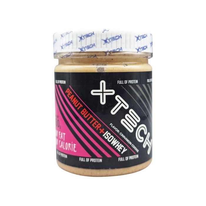 کره بادام زمینی ایکس تک حاوی ایزو وی طعم کوکی دارچینی ۶۰۰ گرمی