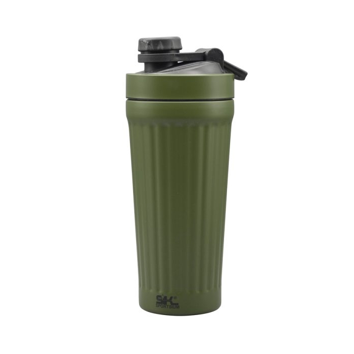 شیکر استیل ورزشی یک تیکه اسپورتیوم مدل Grooved ظرفیت ۰.۷۵ لیتر