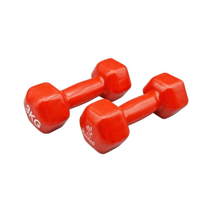 دمبل بدنسازی رکورد مدل Strong روکش دار وزن ۳ کیلو گرم بسته دو عددی