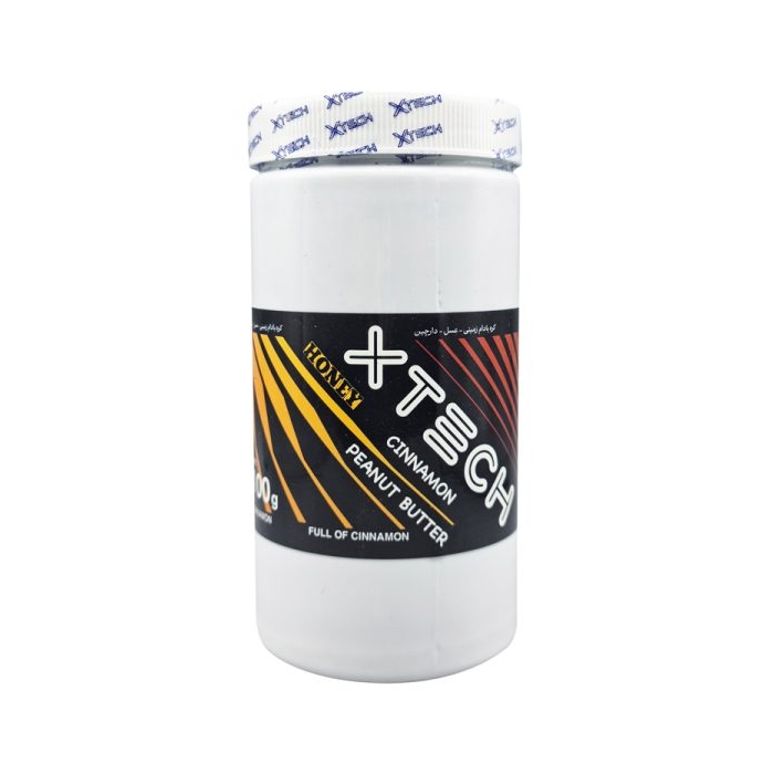 کره بادام زمینی ایکس تک طعم عسل و دارچین ۱۱۰۰ گرمی