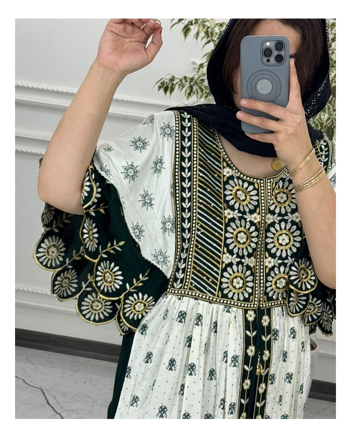  پیراهن ساحلی منجق دوزی هندی 6011