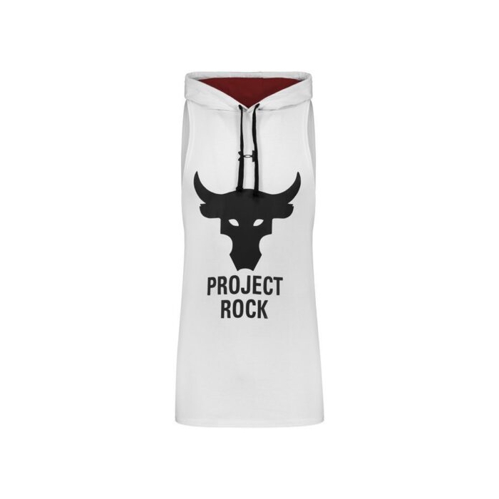 رکابی کلاهدار ورزشی مردانه آندر آرمور مدل PY-PROJECT ROCK BAND سفید