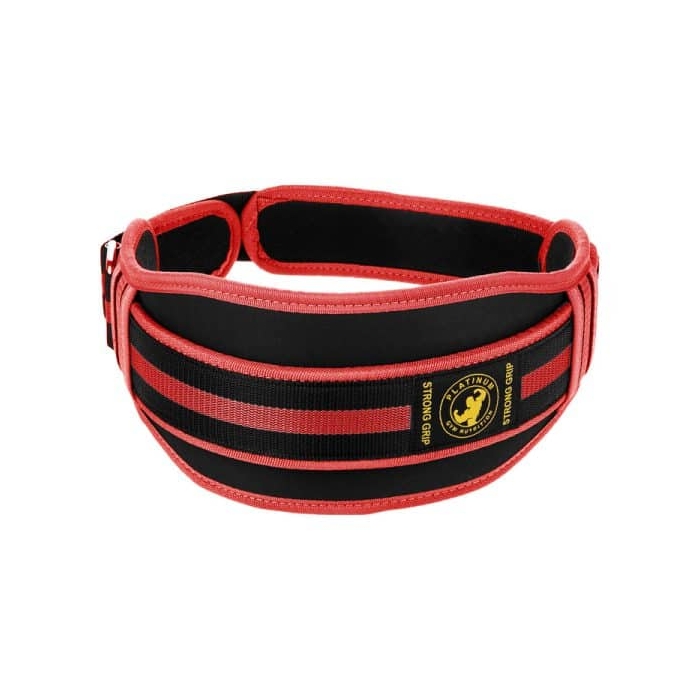 کمربند ورزشی پلاتینیوم مدل GYM-NUT چسبی قرمز