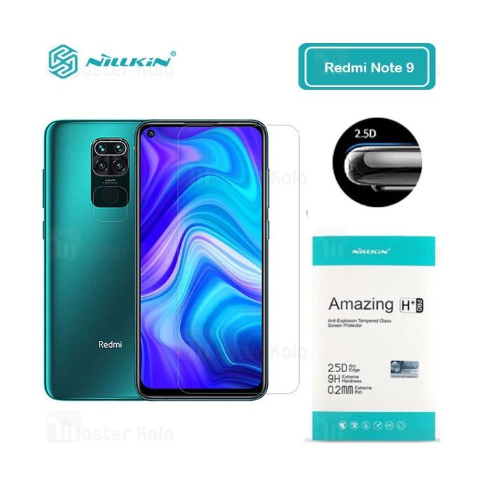 محافظ صفحه شیشه ای نیلکین Xiaomi Redmi Note 9 / Redmi 10x 4G Nillkin H+ Pro + محافظ لنز