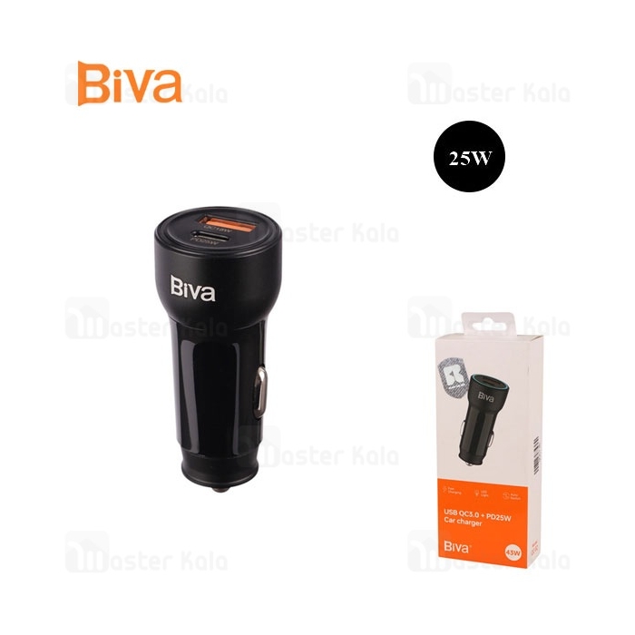 شارژر فندکی بیوا Biva CC-32 USB QC3.0 PD32W Car Charger توان 32 وات