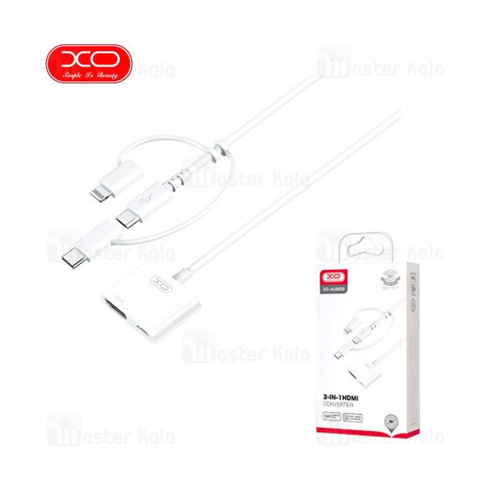 تبدیل سه سر اتصال همزمان شارژر و HDMI ایکس او XO HUB009