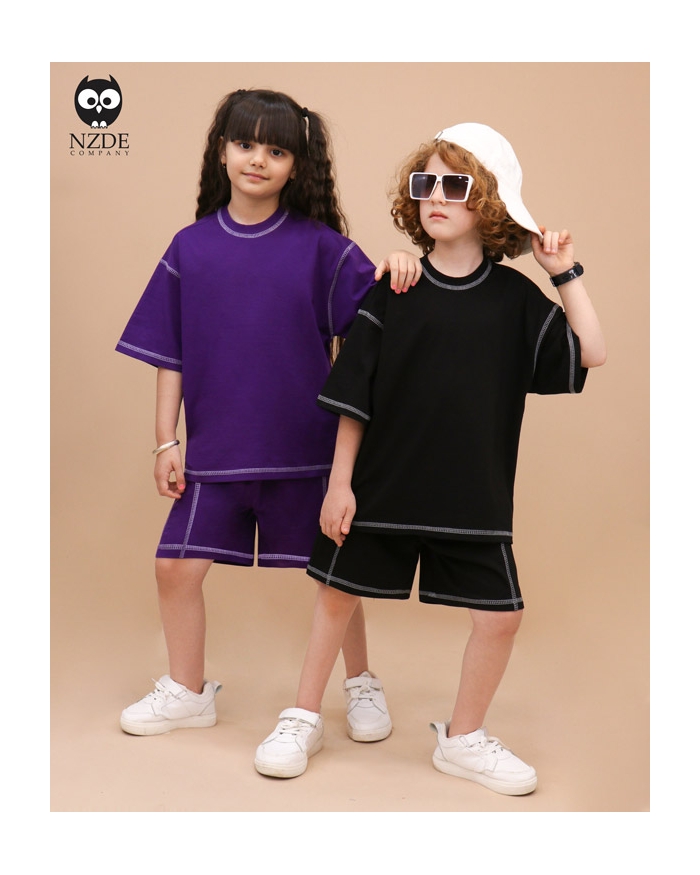 تیشرت شلوارک بگ استایل دوخت زنجیری NZDE