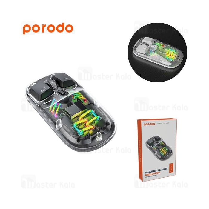 موس وایرلس دو حالته پرودو Porodo Transparent Dual-Mode PD-TMDM