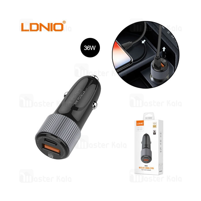 شارژر فندکی الدینیو LDNIO C510Q توان 38 وات همراه با کابل