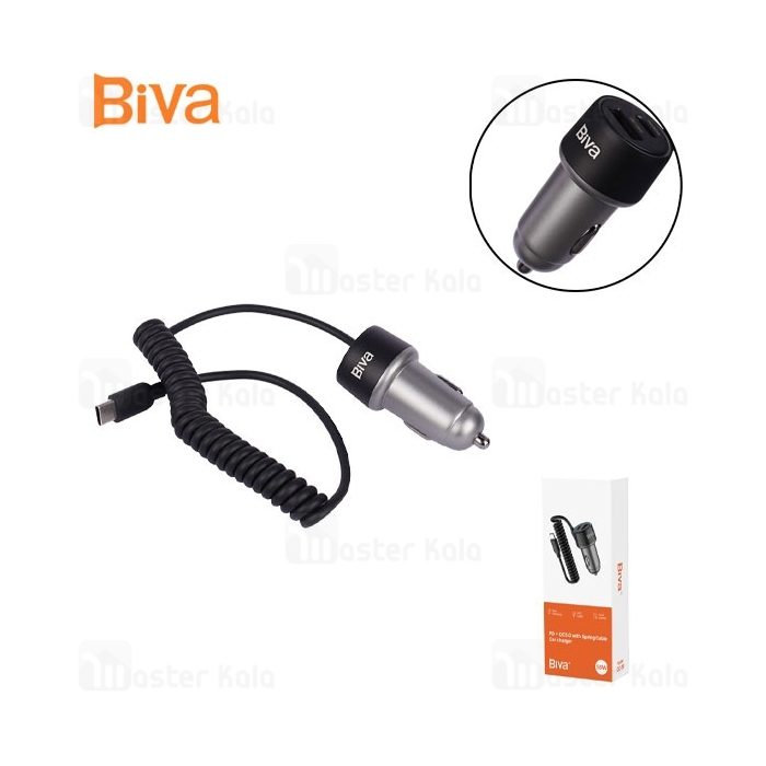 شارژر فندکی بیوا Biva CC-39 توان 55 وات دارای کابل متصل