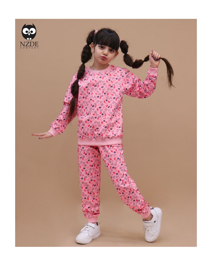 بلوز شلوار تمام چاپ قلب NZDE