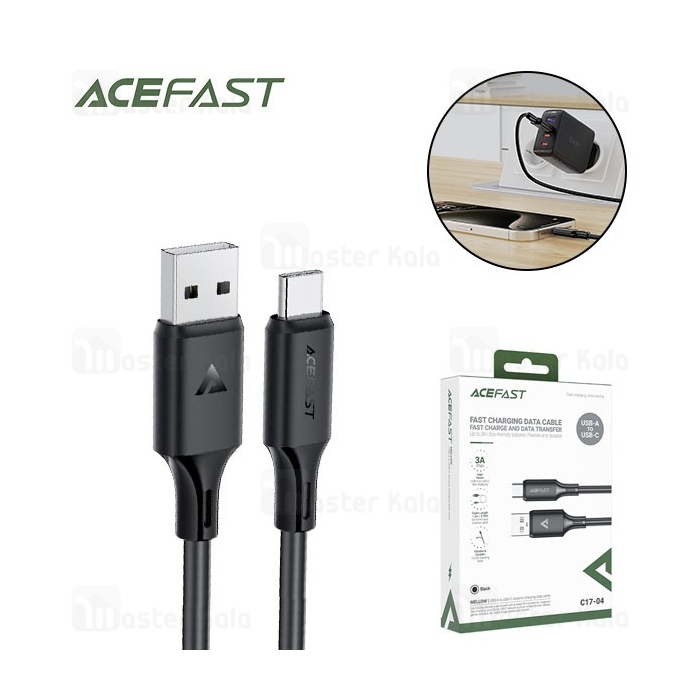کابل Type-C ایس فست ACEFAST C17-04 طول 1.2 متر توان 15 وات