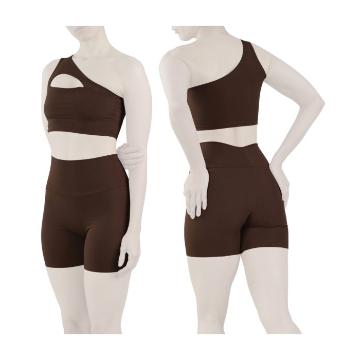 ست نیم تنه و کشاله بند ورزشی زنانه لولولمون مدل ۷۱۰۲ قهوه ای