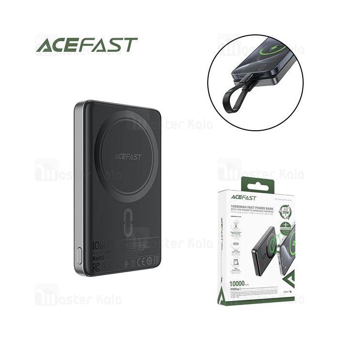 پاوربانک وایرلس 10000 مگ سیف ایس فست ACEFAST M12 توان 20 وات