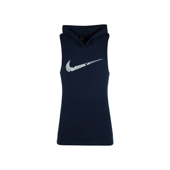 رکابی بدنسازی مردانه کلاه دار نایک مدل Mub-193 سرمه‌ای