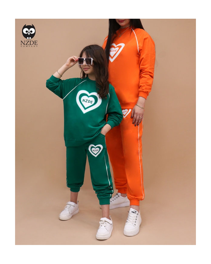 بلوز شلوار بگ استایل مغزی دوزی قلب NZDE