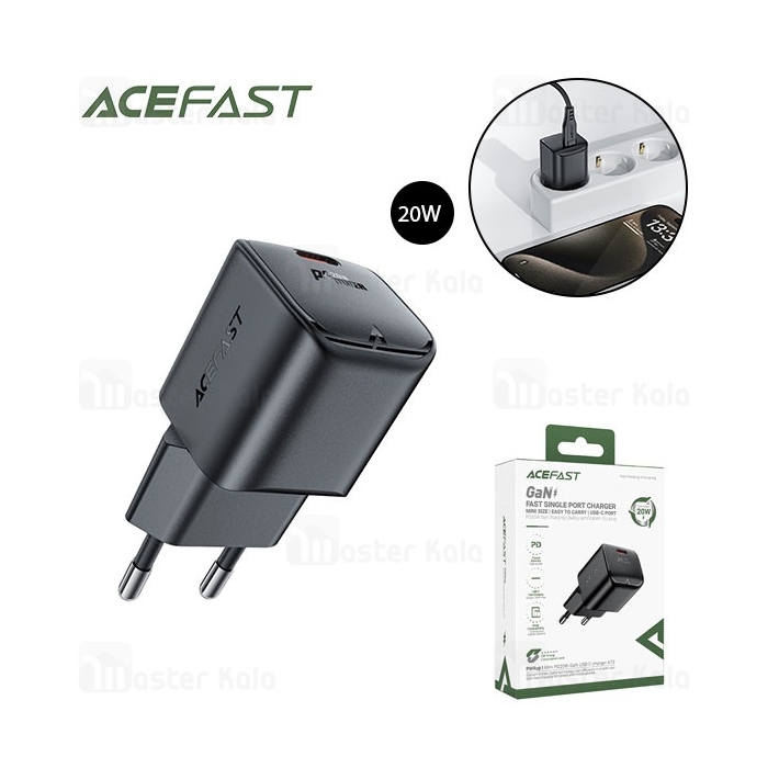 شارژر دیواری ایس فست ACEFAST A73 PD20W GaN Fast Charger توان 20 وات