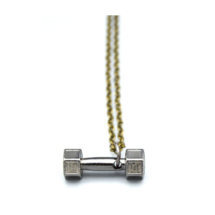 گردنبند استیل طرح دمبل زنجیر دات مدل ۲۲۶۱۸