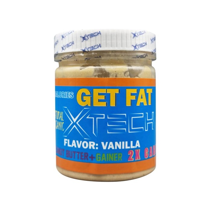 کره بادام زمینی ایکس تک گت فت حاوی گینر طعم وانیل ۵۰۰ گرمی