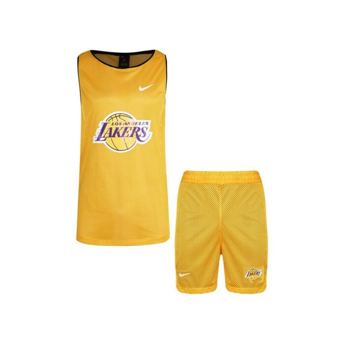 ‫‫ست رکابی و شلوارک ورزشی مردانه لیکرز مدل PB-1411 زرد