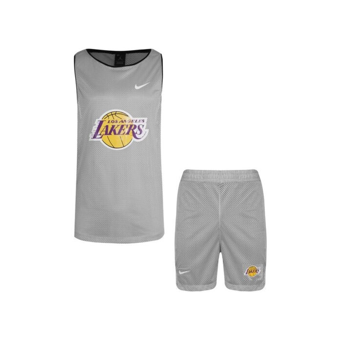 ‫‫ست رکابی و شلوارک ورزشی مردانه لیکرز مدل PB-1411 طوسی