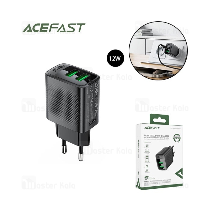 شارژر دیواری ایس فست ACEFAST A86 Wall Charger توان 12 وات