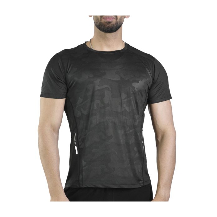 تیشرت ورزشی مردانه رانینگ مدل LS-R253 چریکی مشکی