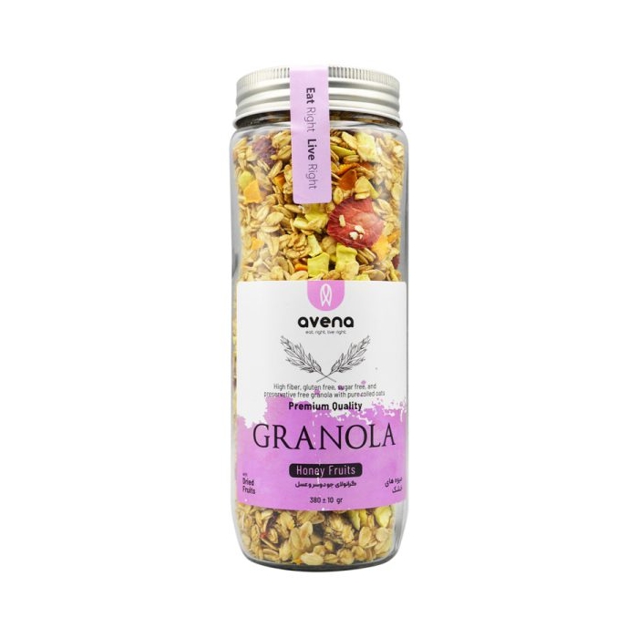 گرانولا شیشه ای اونا طعم میوه های خشک ۳۸۰ گرمی بدون گلوتن