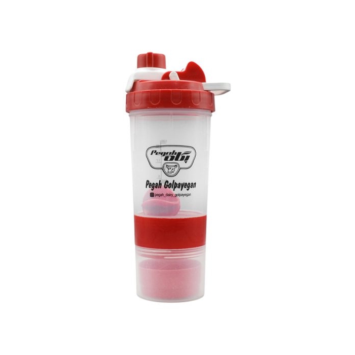 شیکر ورزشی سه تیکه پگاه مدل Ebi شفاف درب پیچی ظرفیت ۰.۶ لیتر