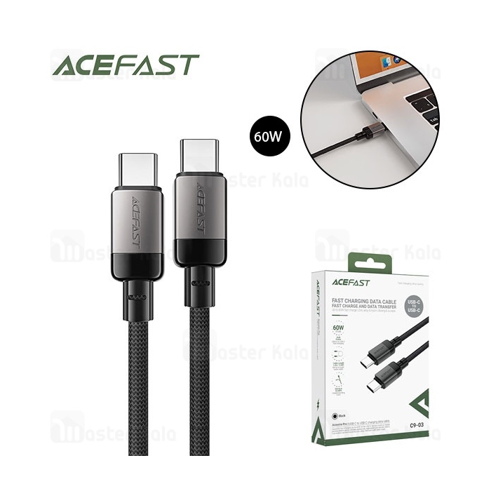 کابل Type-C به Type-C ایس فست ACEFAST C9-03 طول 1.2 متر توان 60 وات