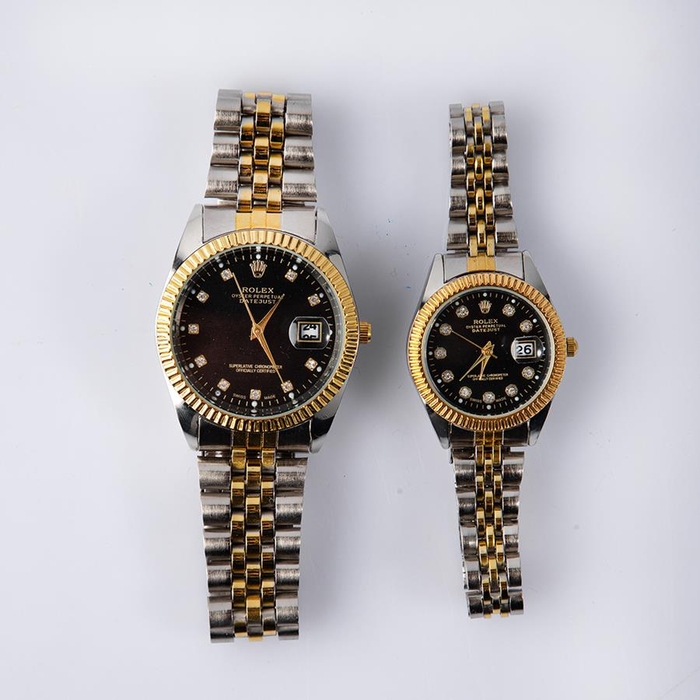 ست ساعت دونفره طرح ROLEX (مشکی) مدل 1803